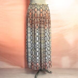 Boston Proper Snake Print Maxi Skirt - Black, Cream, Tan